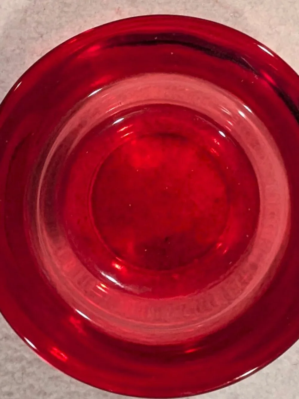 Red Glass Votive Candle Holder Maximalist Home Decor - 1342